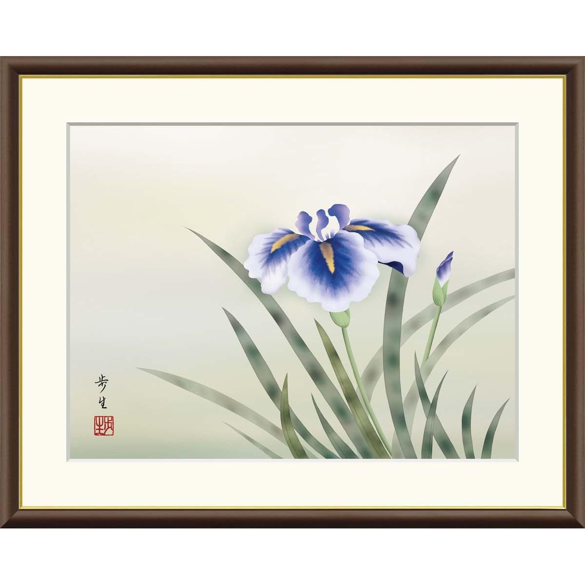 油絵 有名 夏日本画 絵画 額入り 壁掛け F6 花鳥画 夏飾り 複製画