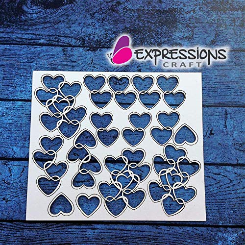 immix Expressions Craft Chipboard Cutouts & Embellishments for Mixed Media/Scrapbooking/Cardmaking & Other DIY Crafts - Heart Elements…