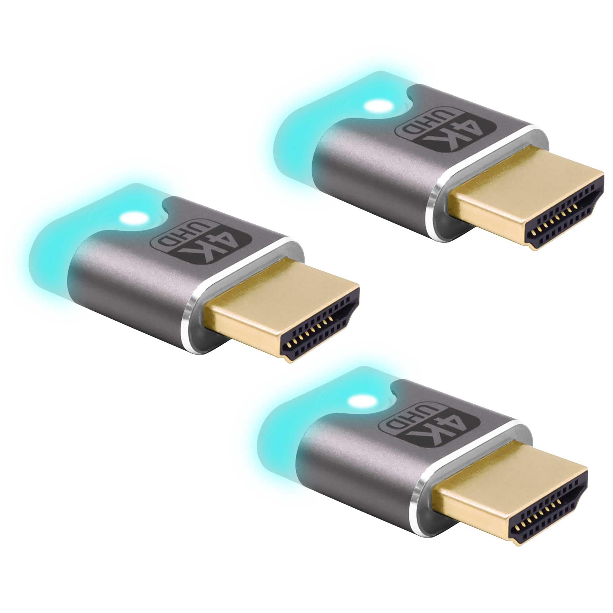 CybNemo HDMI Dummy Plug, EDID Emulator Headless Ghost Display Adapter 4K UHD HDMI Virtual Monitor with LED Light Supports 3840x2160@60Hz for PC Computer -3 Pack