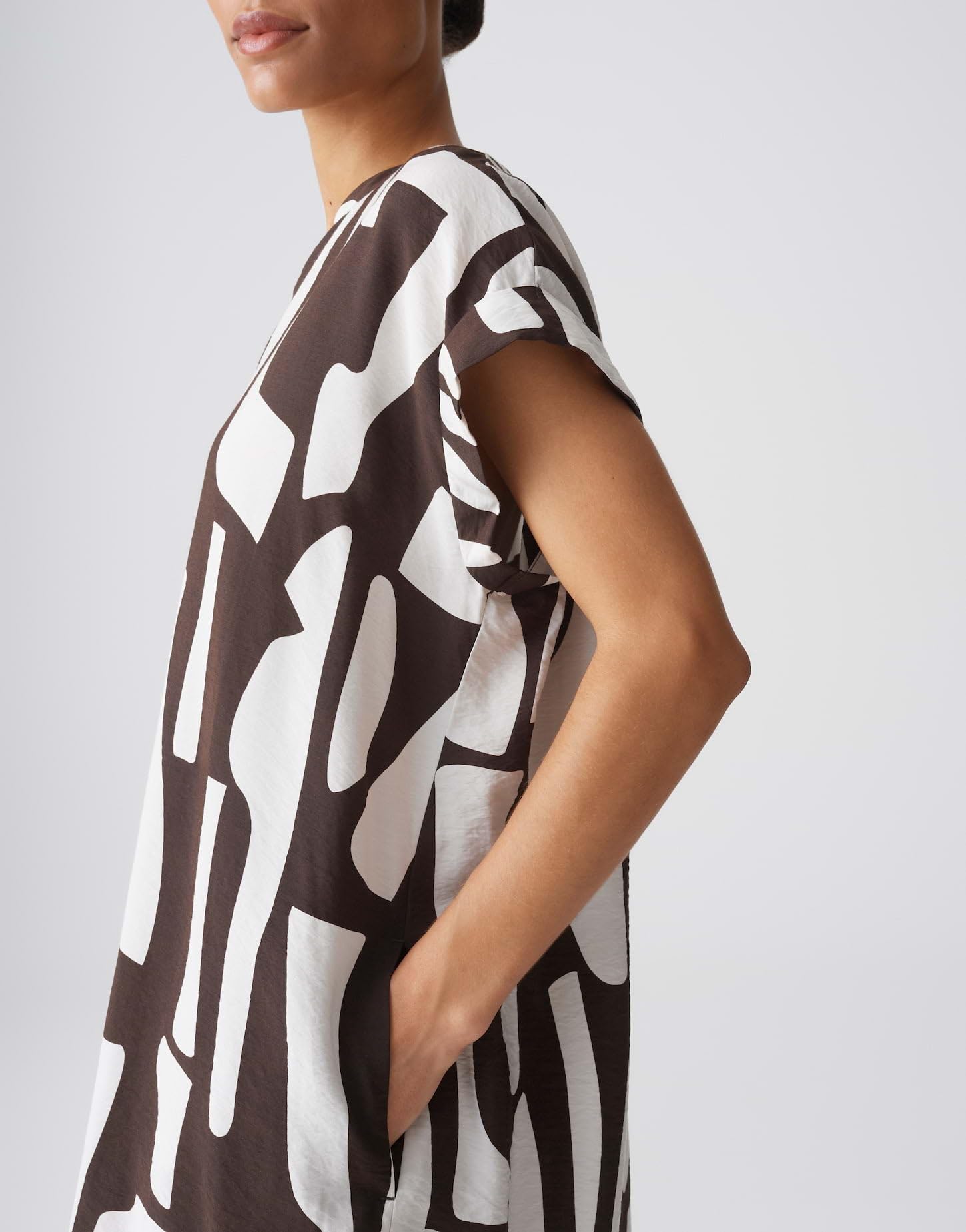 OPUS Damen Minikleid | Bedrucktes Shirtkleid aus ECOVERO™ Viskosemix