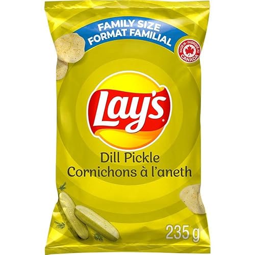 Lays Dill Pickle Potato Chips Family Bag 235G/8.2Oz (Shipped From Canada) #TOP17