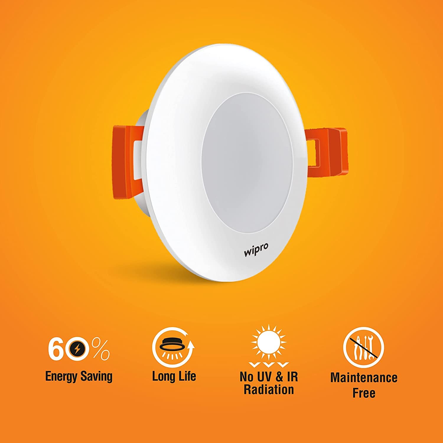 wipro Polycarbonate Garnet 3W LED Mini Downlight|Warm White (2700K)|Compact Design with 120ã° Beam Angle|Recessed Down Light for False Ceiling|Cutout - 2.3 Inch|Pack of 20 3