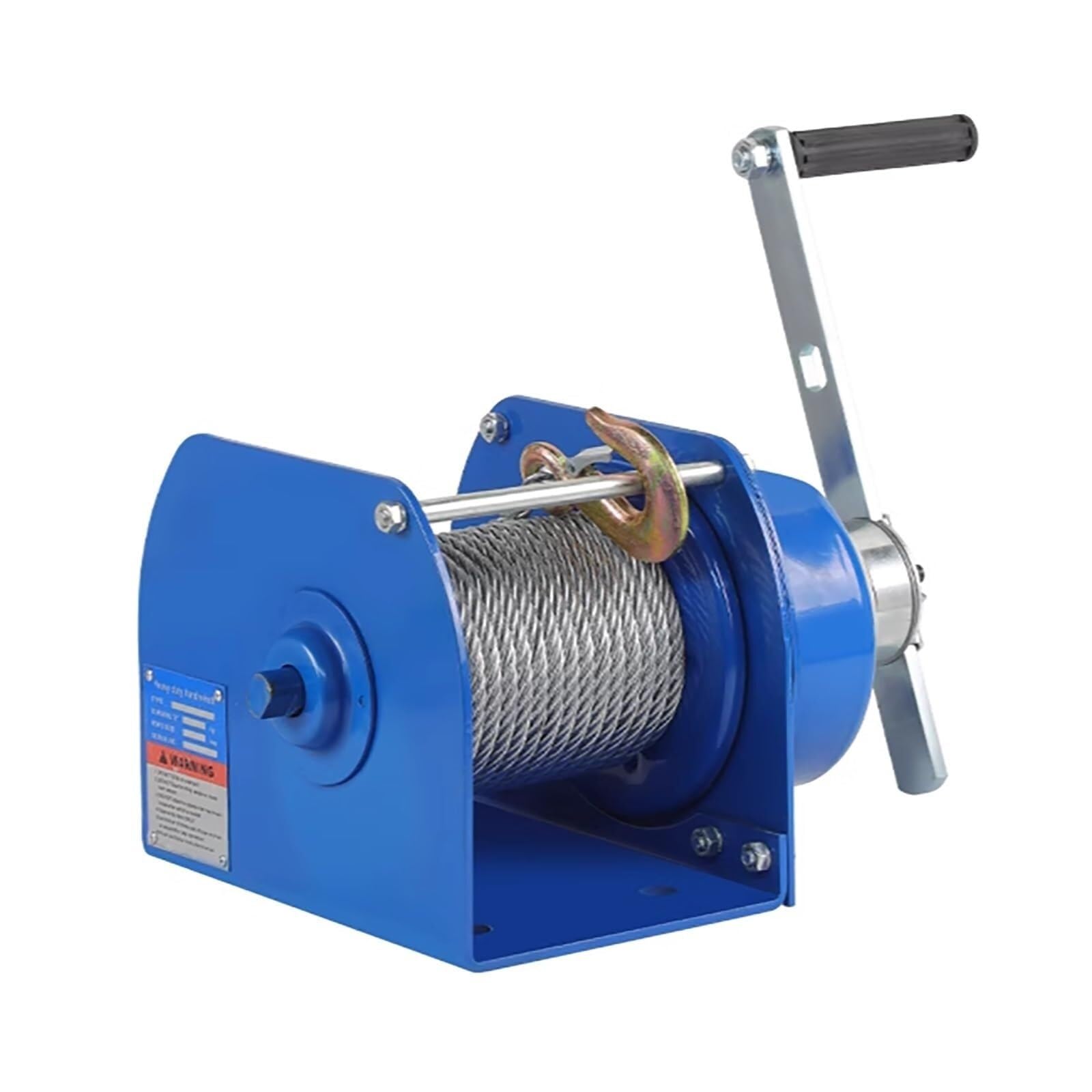 Heavy Du - Cabrestante manual 22:1 ar - Cable de acero de 20 m - Longitud del mango ajustable - Perfecto para remolques y remolques de barcos (capacidad de 500 kg)