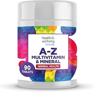 A-Z Multivitamin and Minerals Tablets, Vitamins for Men's and Women's, 23 High Strength Vitamins and Minerals Including Iron, Zinc Vitamin C and More (90)