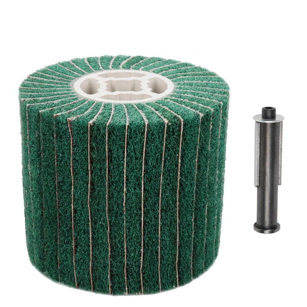 Polierscheibe aus Edelstahl, Schleifmittel für Metall, Bürstenrolle, Polierwerkzeuge 120 x 100 x 19 mm, Körnung 180, M14,1