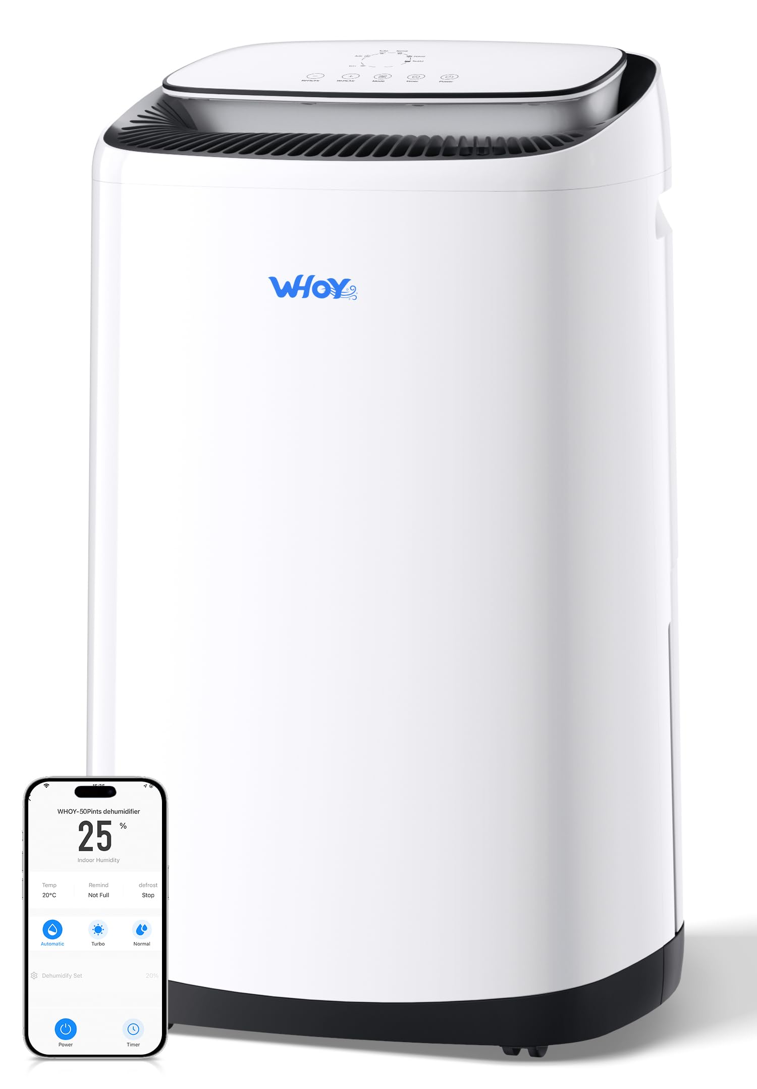 Dehumidifier for Basement, 4500 Sq. Ft.,Max 80 Pints, 8L Water Tank with Drain Hose, App-Controlled Smart Humidity Control, Quiet, Auto Shutoff, Ideal for Bedrooms and Bathrooms