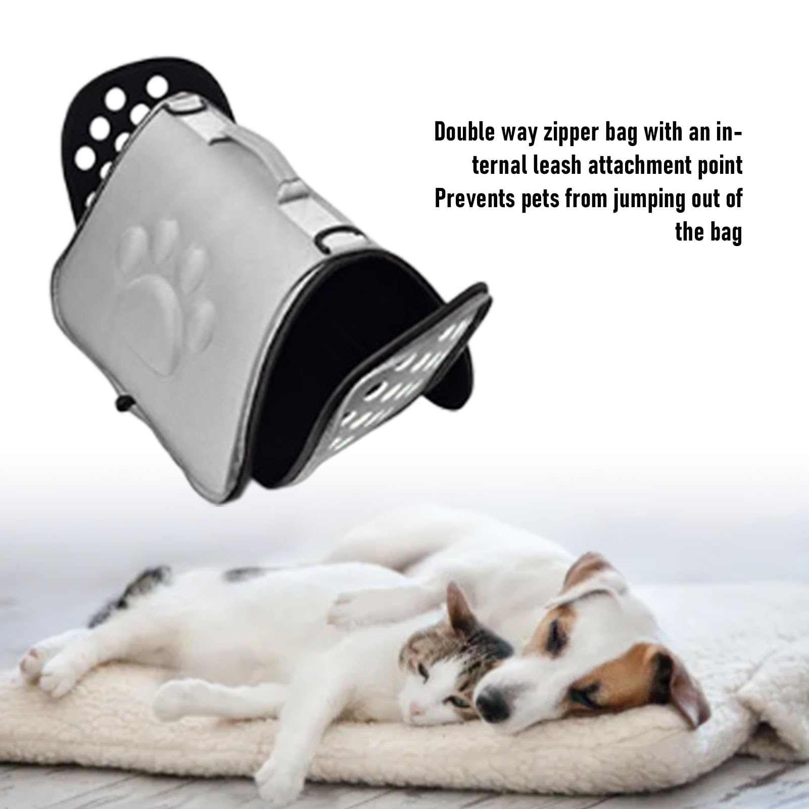TOPINCN Trasportino per Animali Pieghevole, Ampio Spazio Borsa da Viaggio Morbida e Traspirante Tracolla Regolabile Manico Superiore Cerniera Anti-fuga per Gatti Cani di (L Massimo 7,5 kg)