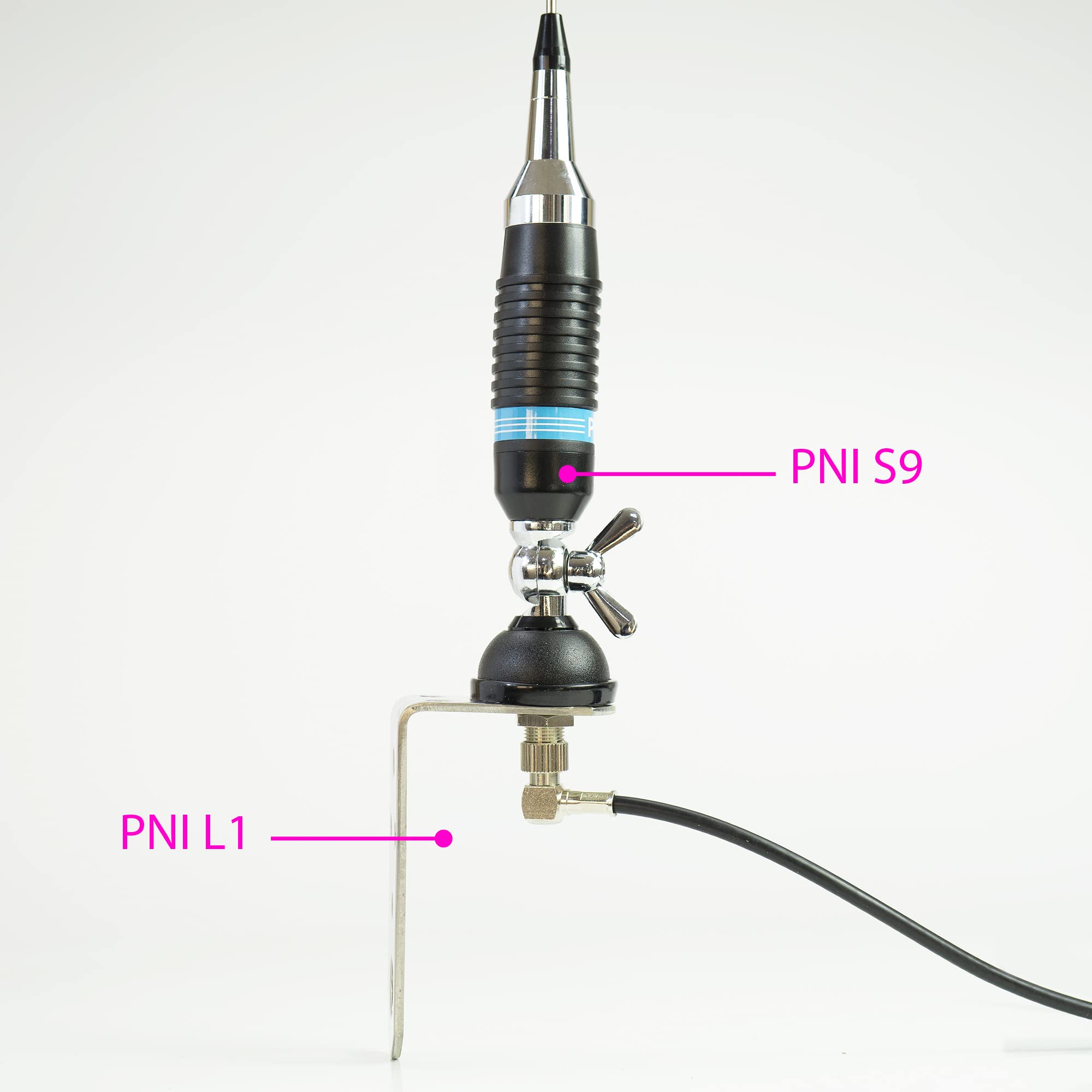 Antenna CB PNI S9 con farfalla lunghezza 120 cm con cavo RG58 4m