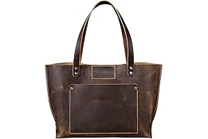 Vintage Style Large Leather Handbag, Designed for Work or Casual Use