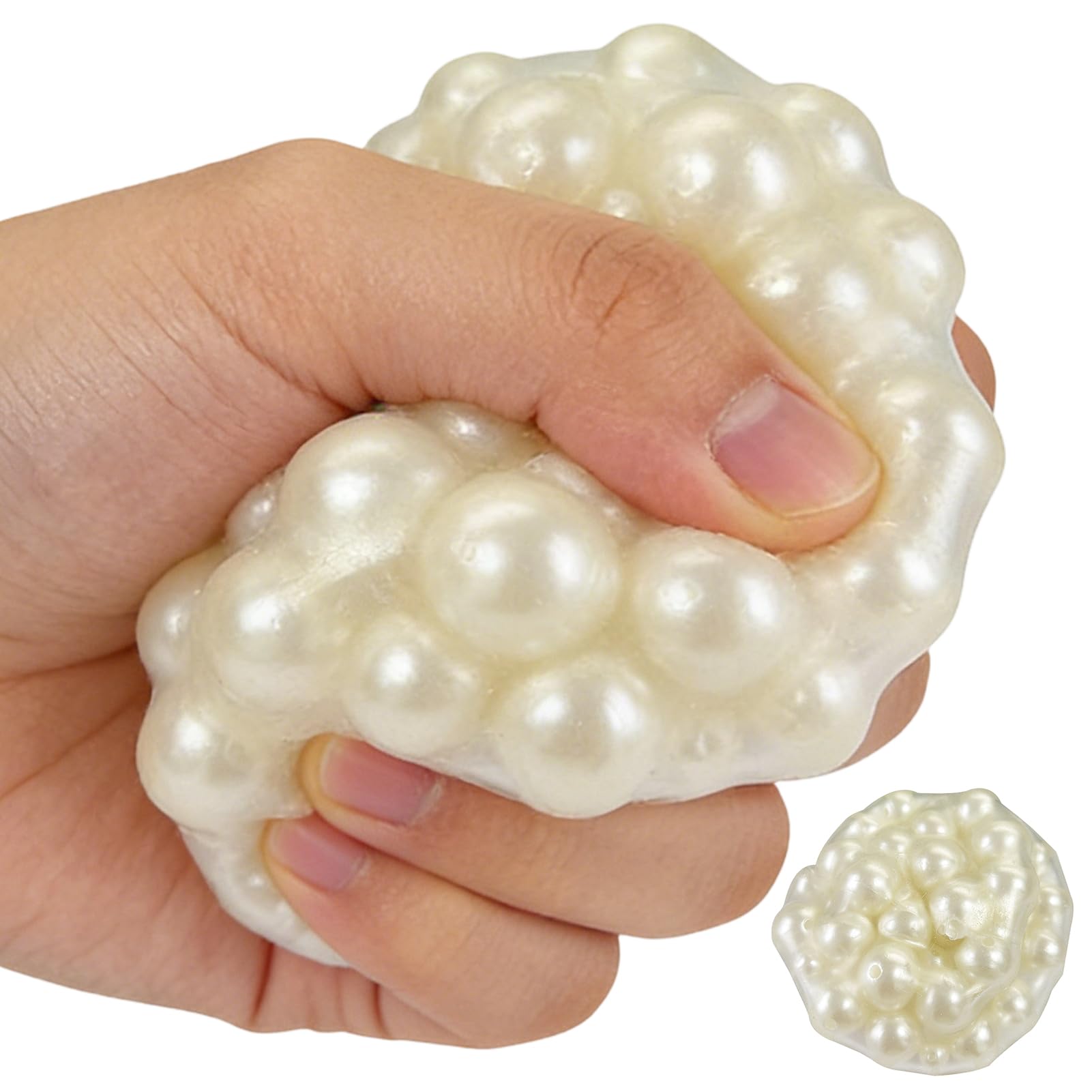 Pearl Squeeze Toys, Rebound Stress Relief, Sensory Fidget Fun, Soft Sturdy Material Squeeze Toys for Home School Classroom Dorm College Travel Road Trip Holiday Use 3.94x3.94x3.94 Inches