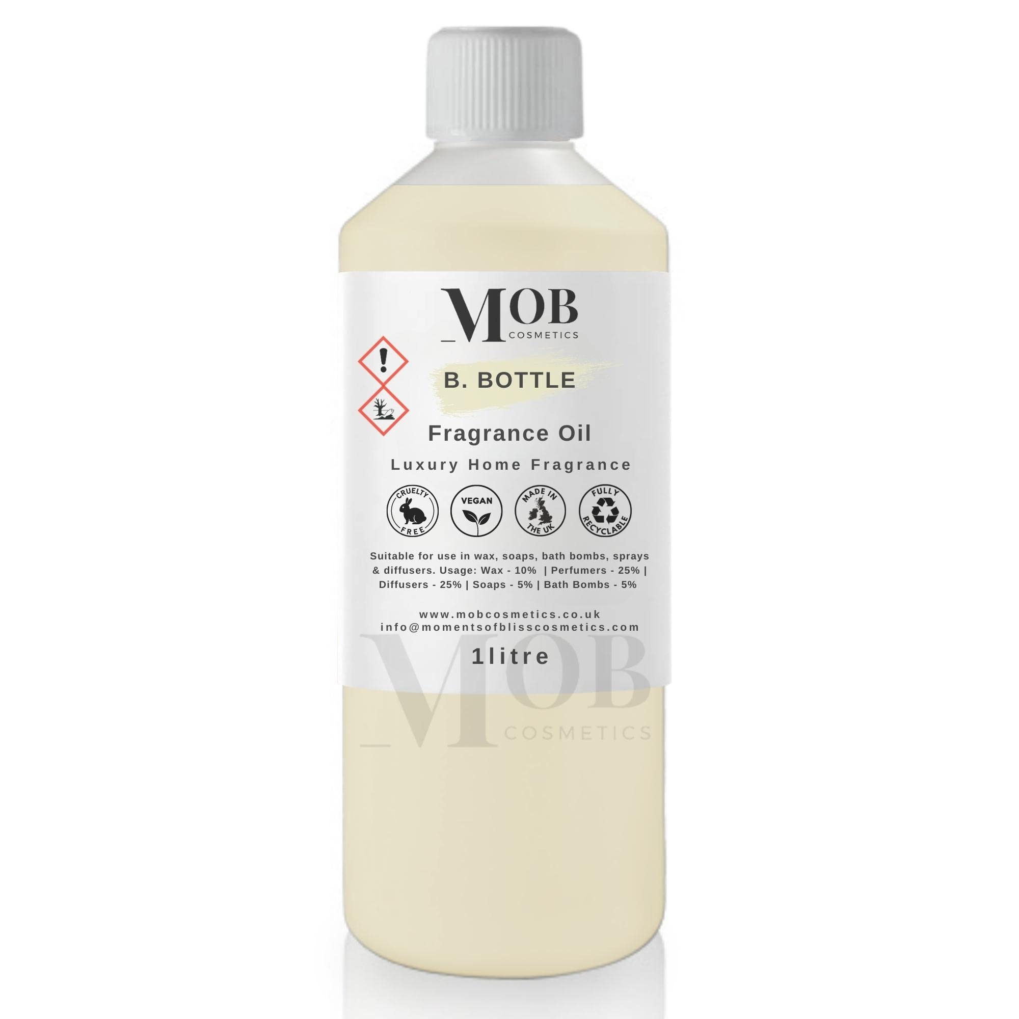 B. Bottle Luxury and Designer Fragrance Oil | Highly Concentrated | Perfect for Candles, Soaps, Bath Bombs, Diffusers, Wax Melts | UK Made | Vegan (B. Bottle, 1litre)
