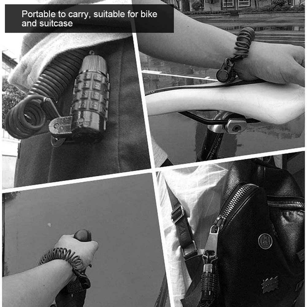 Candado de combinación, candado con código de candado, candado, candado for bicicleta de 1,2 m, candado for maleta, candado de aleación de acero portátil de 4 dígitos, candado de combinación reiniciab