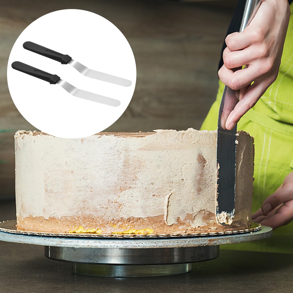 Lot De 4 Spatules Coudées Pour Glaçage En Acier Inoxydable + 6 Spatules Pour Glaçage De Gâteaux, Pâtisseries, Cupcakes Et Lisseur De Glaçage