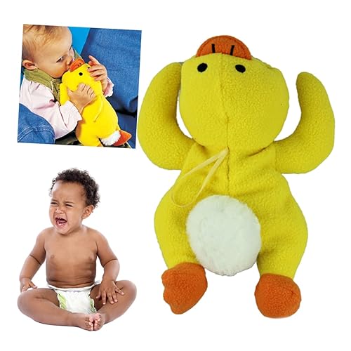 Toyvian Cubierta de biberón Alimentador de pato Funda amarilla de felpa para soporte de botella Animal de peluche