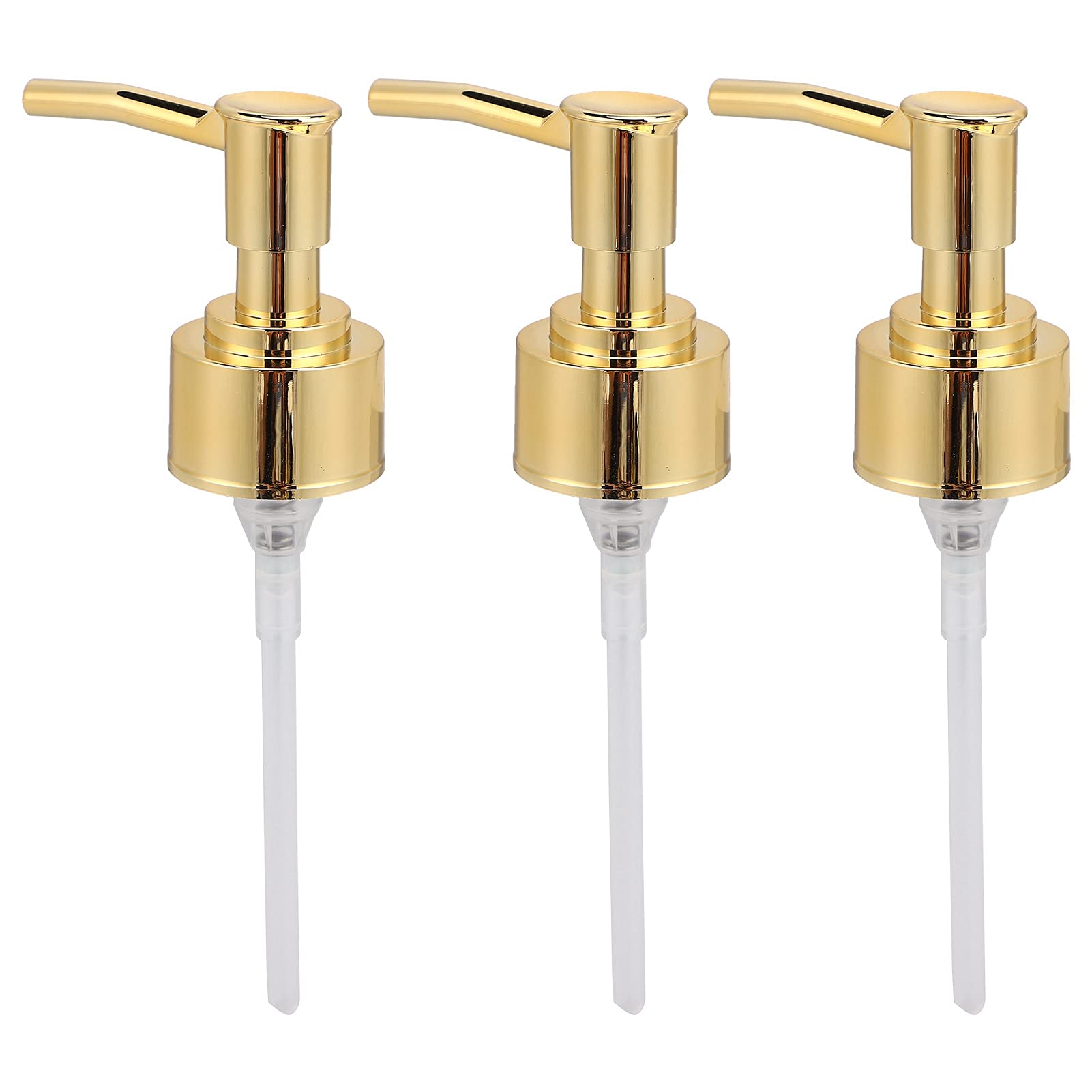 Universal Shampoo Conditioner Pump Perfume Bottle Pump Lotions Countertop Dispenser Lotion Oil Bottle Nozzle Replacement 3 PCS for Liquid Hand (Gold)