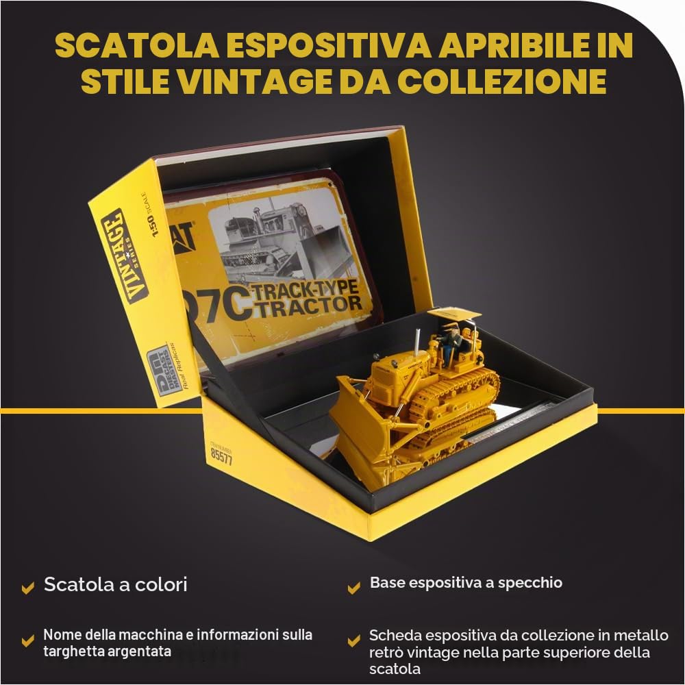 Diecast Masters 85577 - Trattore cingolato Cat D7C Vintage, scala 1:50, da 14 anni, in scatola di cartone, adatto ai collezionisti