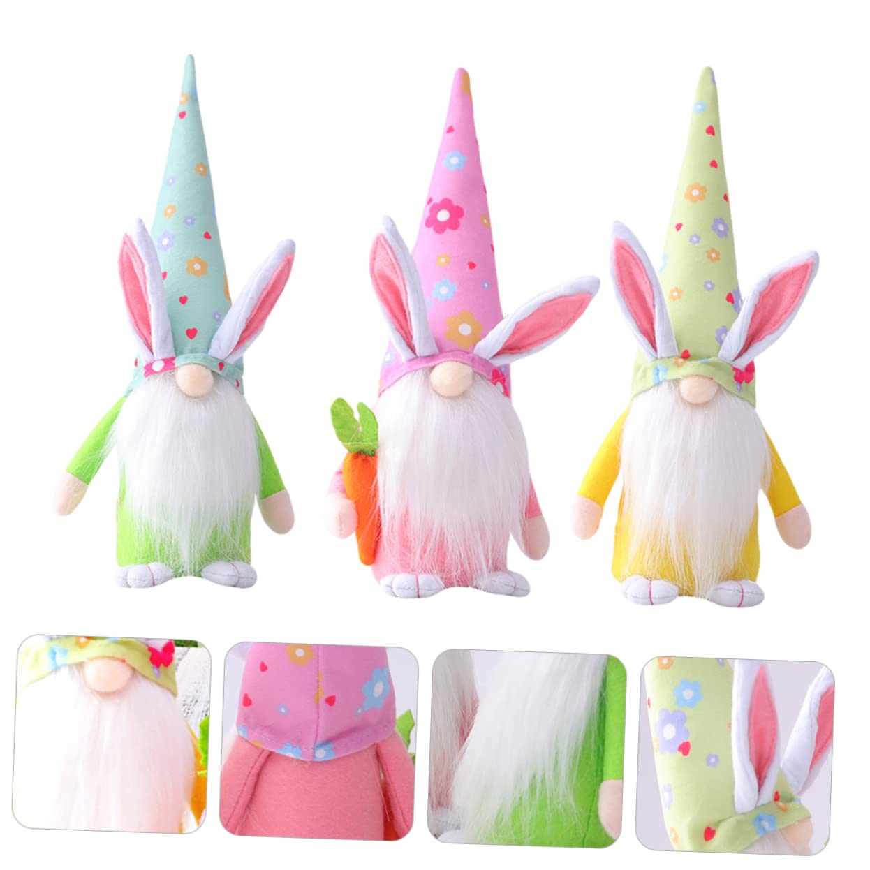 MAGICLULU 2 Sätze Osterpuppe Wiedergeborene Puppe Plüsch Zwerge Häschen Zeug Hasenpuppe Büro Dekoration Ostern Gnom Puppe Kaninchenzwerg-puppenverzierung Acryl 3 Stück * 2