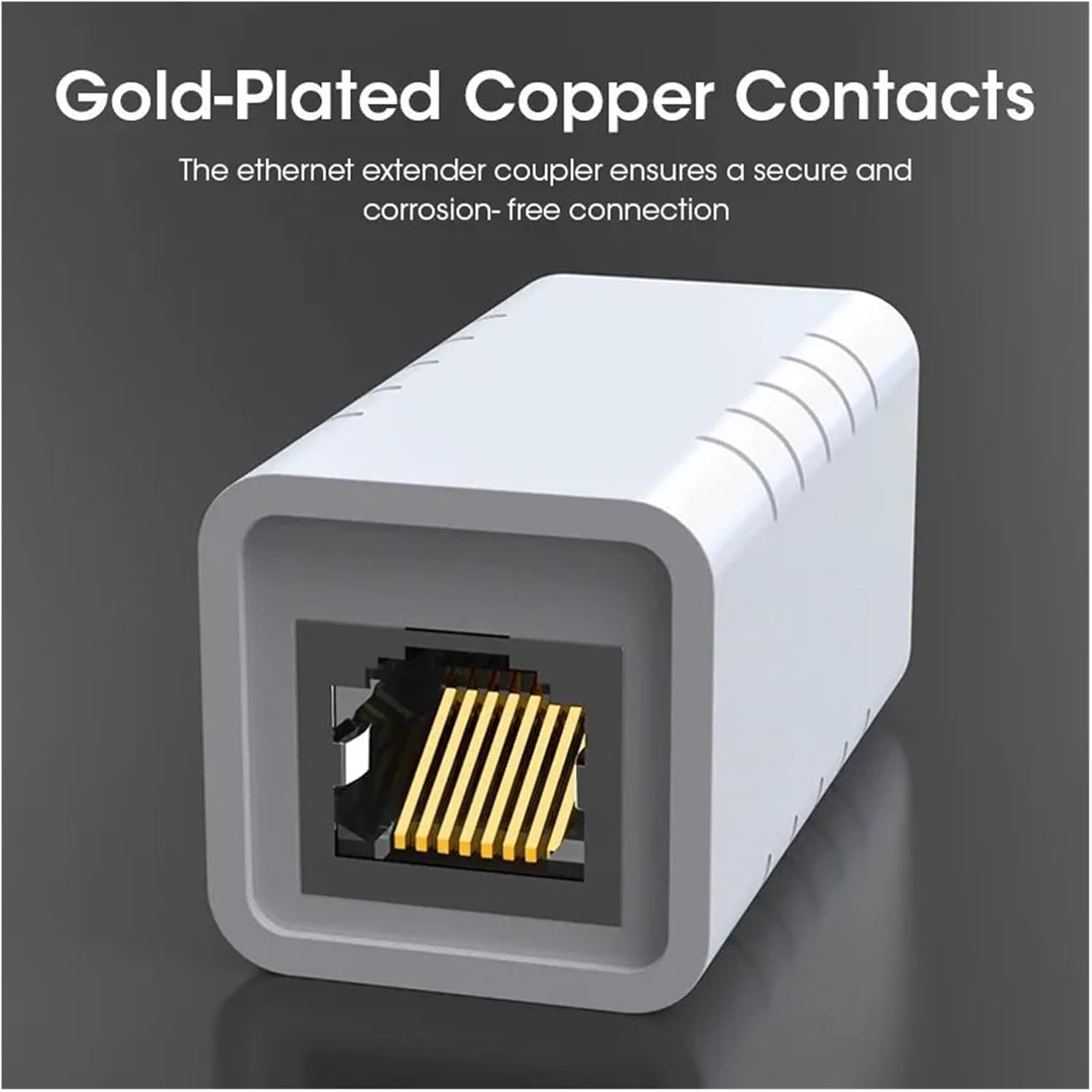 RJ45 Connector Network Ethernet Extender for Cat7 Cat6 Cat5e Ethernet Cable Adapter Gigabit Female to Female(White 1PCS)