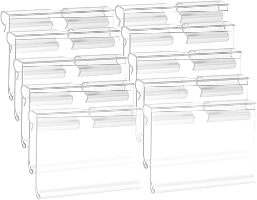 Miniatura 7 de 50 Pack Reusable Plastic Wire Shelf Label Holder, for Pantry Retail Merchandise Shopping Mall Store Shop Supermarket UPC Price Card Sign and Ticket