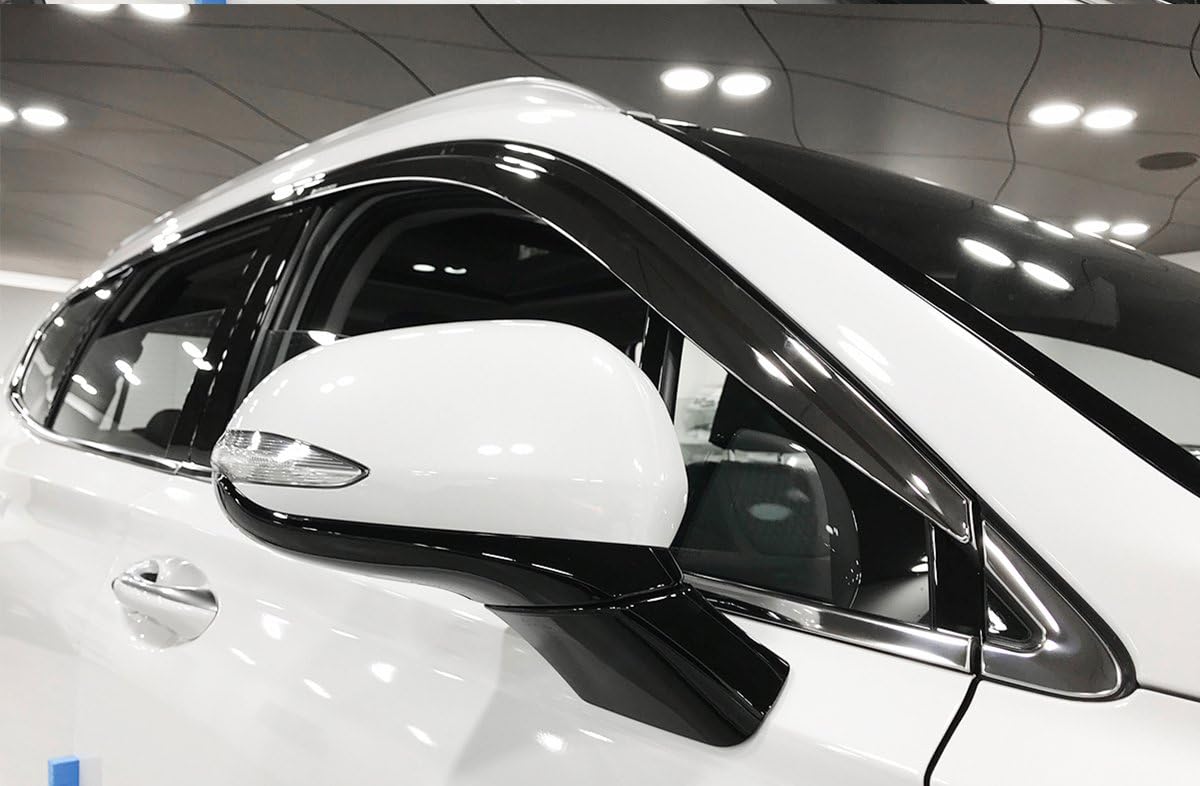 AUTOCLOVER Chrome Wind Deflectors Rain Guards 6p Compatible with 2020~2022 Hyundai Santa Fe