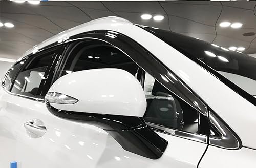 AUTOCLOVER - Deflectores de viento cromados, protectores de lluvia 6p compatibles con Hyundai Santa Fe 2020 ~ 2022