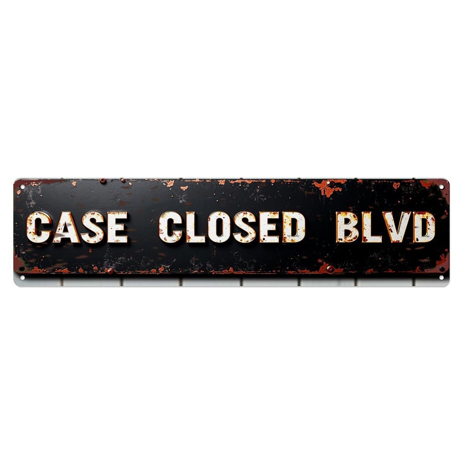 Case Closed Blvd Sign Pattern Metal Tin Sign Plaque
