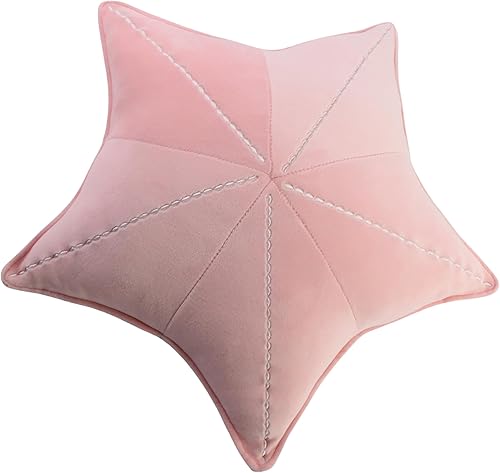Almohada de suelo con diseño de estrella de mar para sofá, almohada de lectura, cojín de automóvil (rosa claro, 19.6 pulgadas)