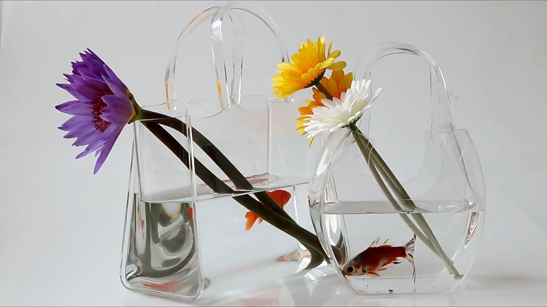 Amazon.com: PORPAN Purse Vase for Flowers, Clear Acrylic Bag Vase