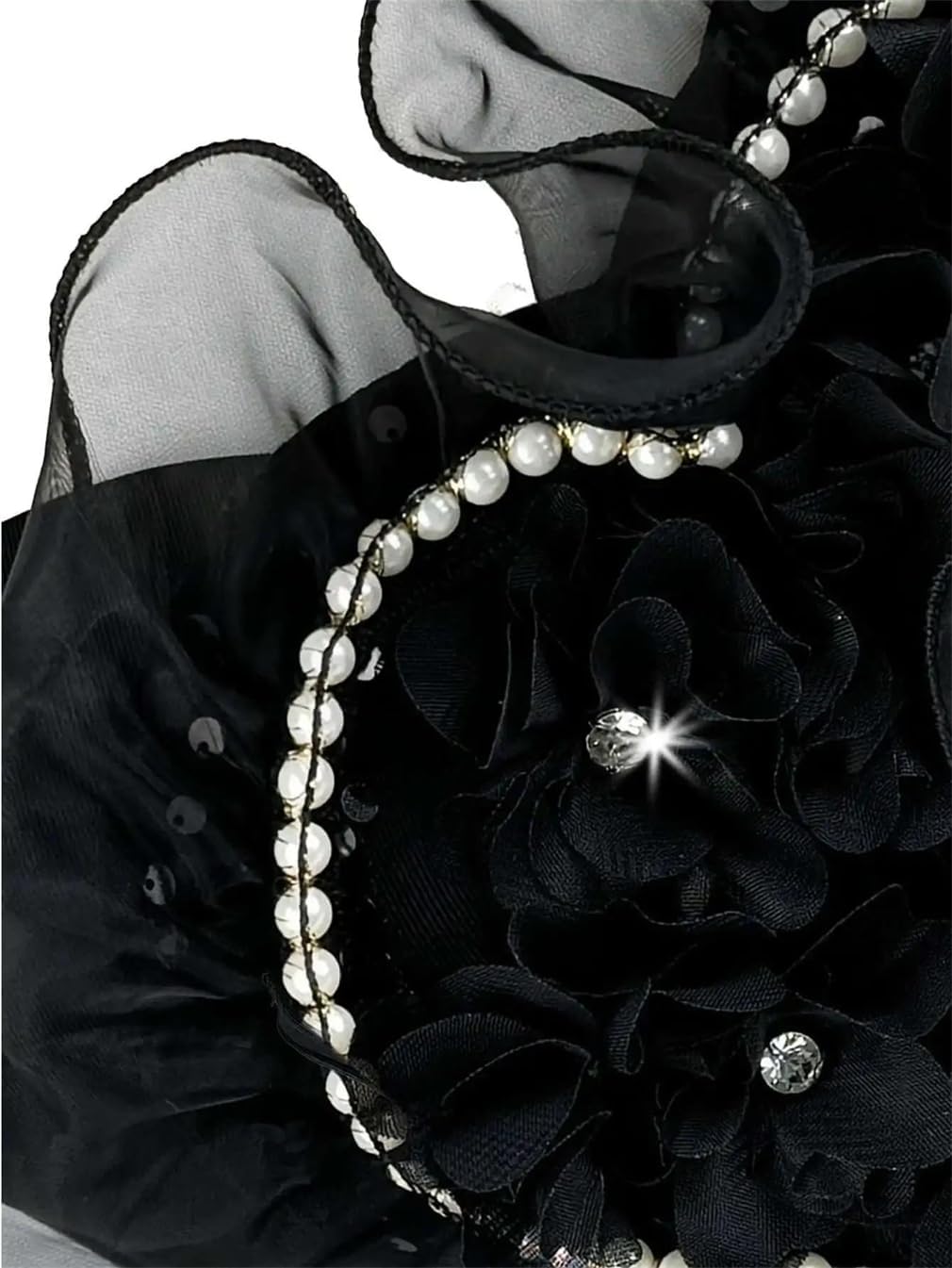 Corset Crop Strap Women's Bras Rhinestone Embellished Flower Beading NettingRave Outfit