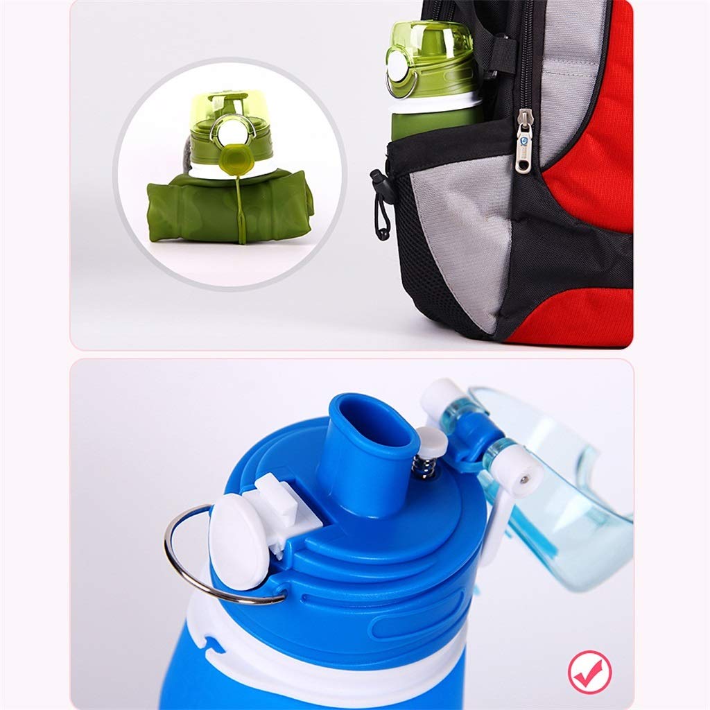 Taza De Agua Plegable, 550ml Gel De Sílice Viajes Al Aire Libre Fácil De Cargar Seguridad Y Salud (5 Colores)