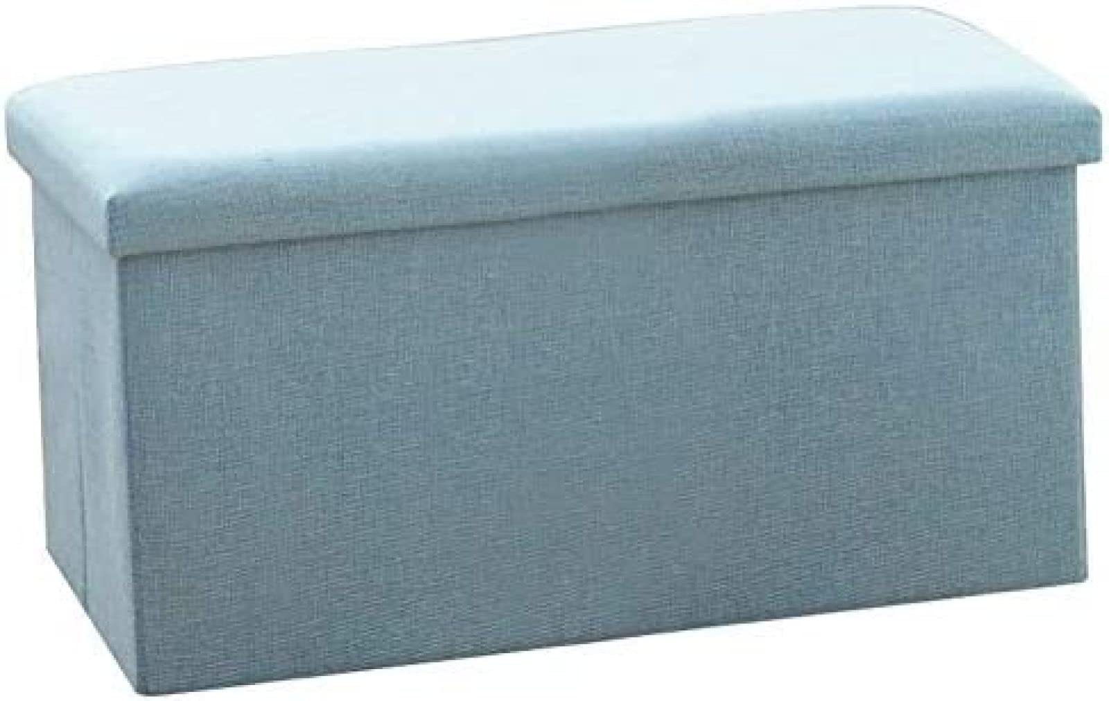 Pouf pliable en tissu bleu pour ranger et s'asseoir sans encombrer
