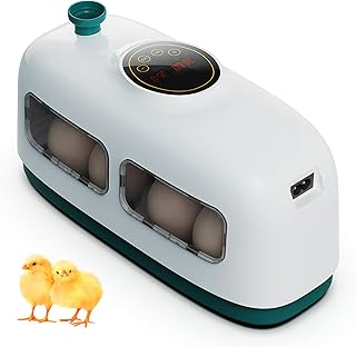 FXTNKYY Automatic Egg Incubator, Train Digital Eggs Incubators for Hatching Eggs, Humidity Control LED Egg Incubators with Egg Candler Tester, for Hatching Chicken Duck Quail Bird Eggs (White)