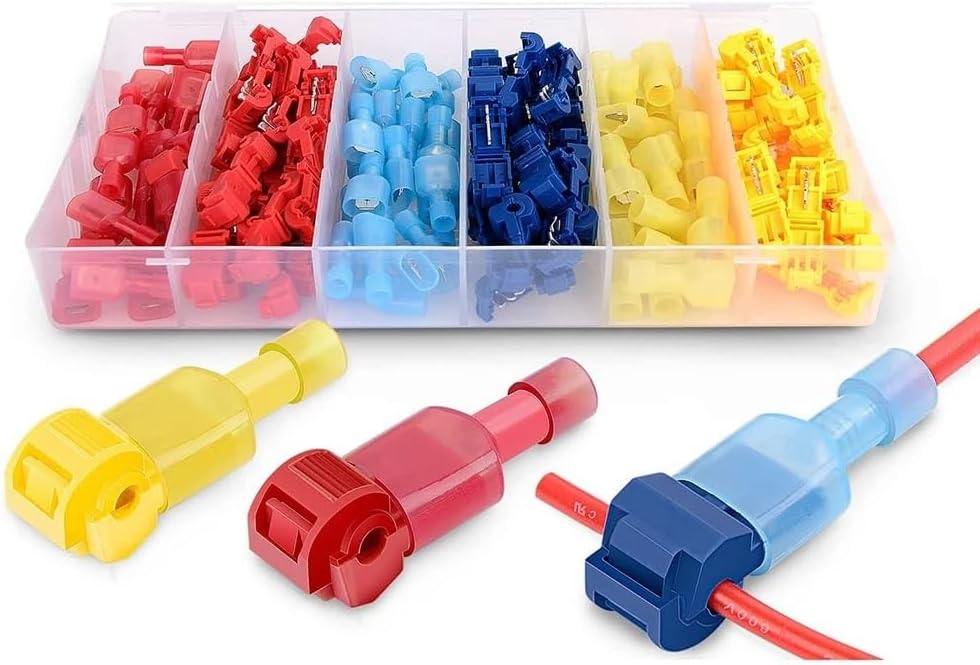 T-Tap Wire Connectors, Self-Stripping Quick Splice Electrical Wire Terminals, Insulated Male Quick Disconnect Spade Terminals(120pcs)