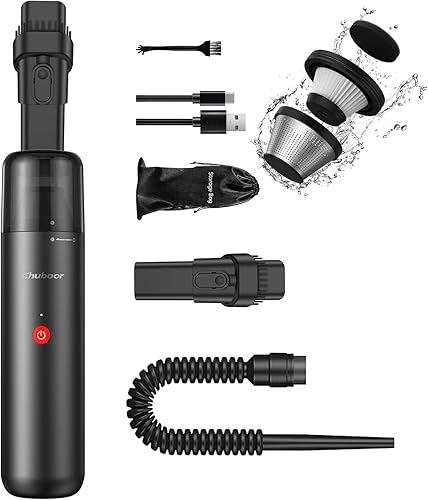 Chuboor Mini aspiradora, potente aspiradora inalámbrica recargable para automóvil, pequeño eliminador de polvo para polvo, arena, migas, aspiradora