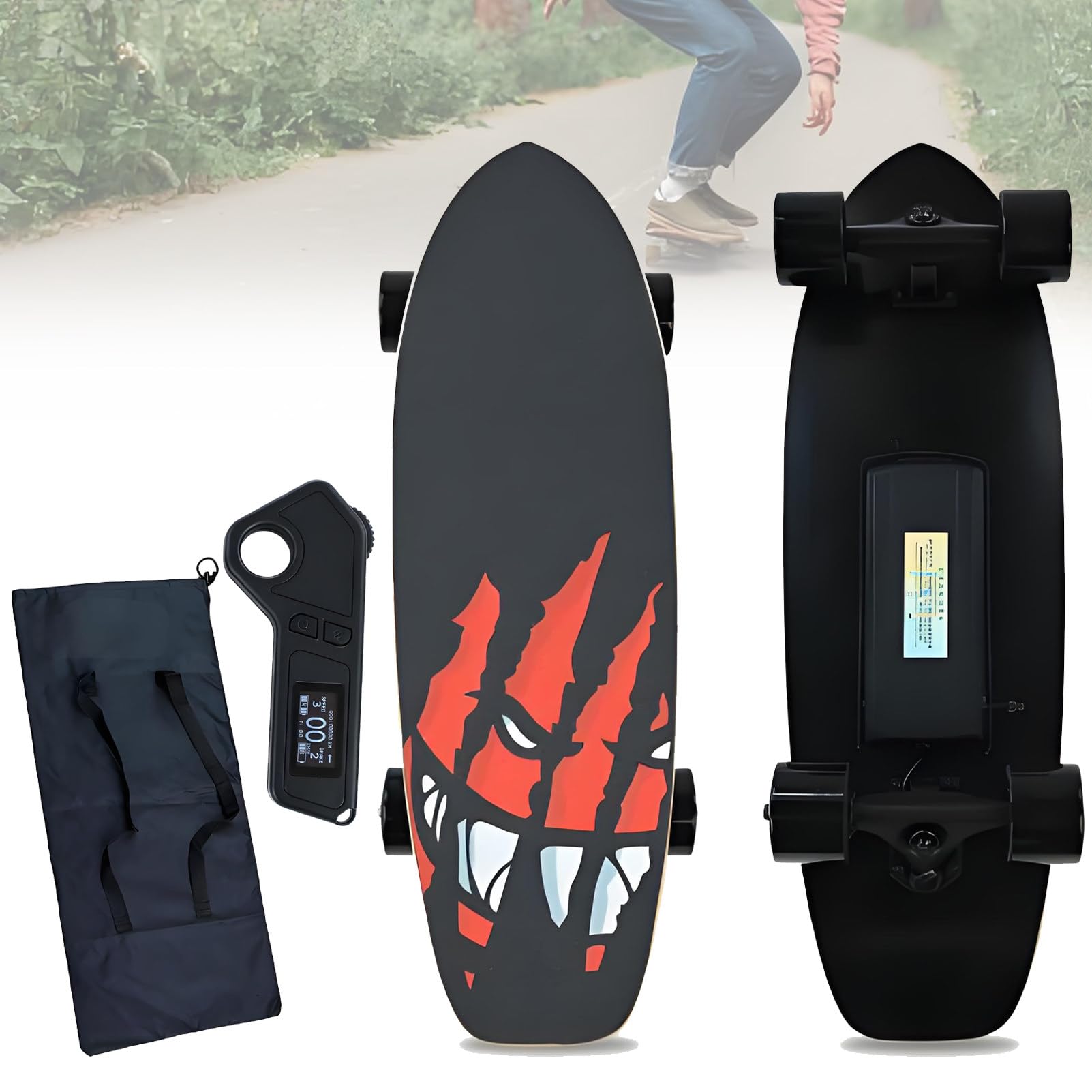 Skateboard électrique avec télécommande, Longboard électrique, Moteur 350W, Vitesse maximale 25km/h, pour débutants à Professionnels. E