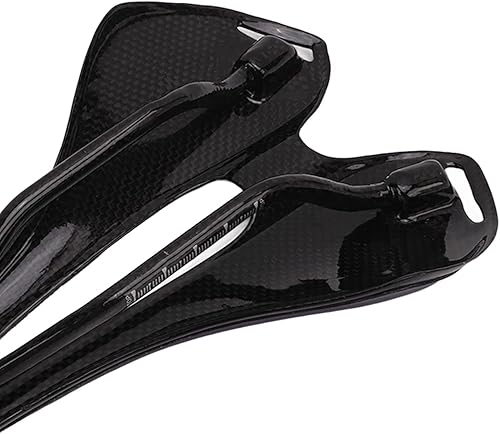 Miniatura 8 de Dilwe Sillín de fibra de carbono, cojín hueco ultra ligero del asiento de la silla de montar para la bicicleta de carretera de montaña (azul)