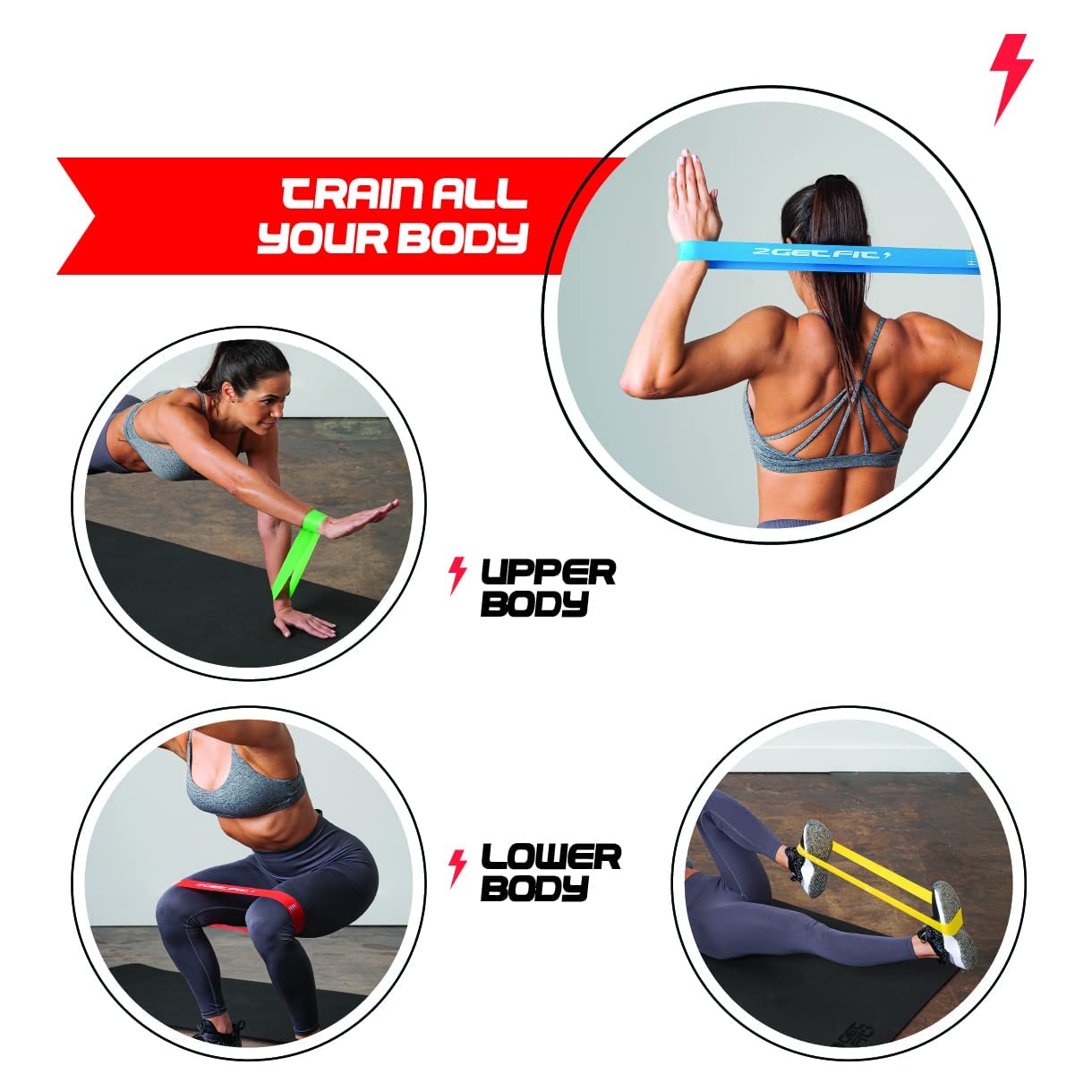 Set 5 Fasce Elastiche Fitness - Lattice, 5 Resistenze, Per Allenamento E Yoga - Foto 14