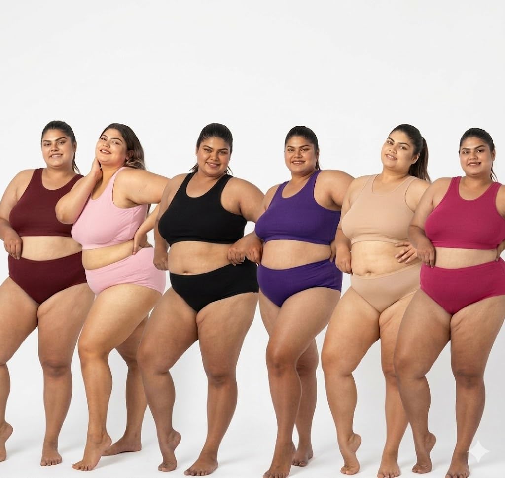 Women's Full Coverage Plus Size Panties, Breathable Cotton Stretch Jumbo Underwear - Pack of 6-picture-31