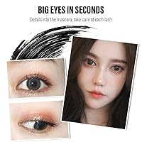 Vista 5 de Máscara impermeable para pestañas cortas finas, máscara de pestañas voluminosas lavable, máscara de pestañas alargadora intensa para mujeres, negro