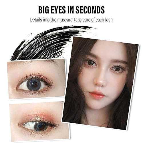 Miniatura 5 de Rímel impermeable para pestañas finas cortas máscara de pestañas voluminosas lavable y voluminosa para mujer color negro 01 onzas líquidas