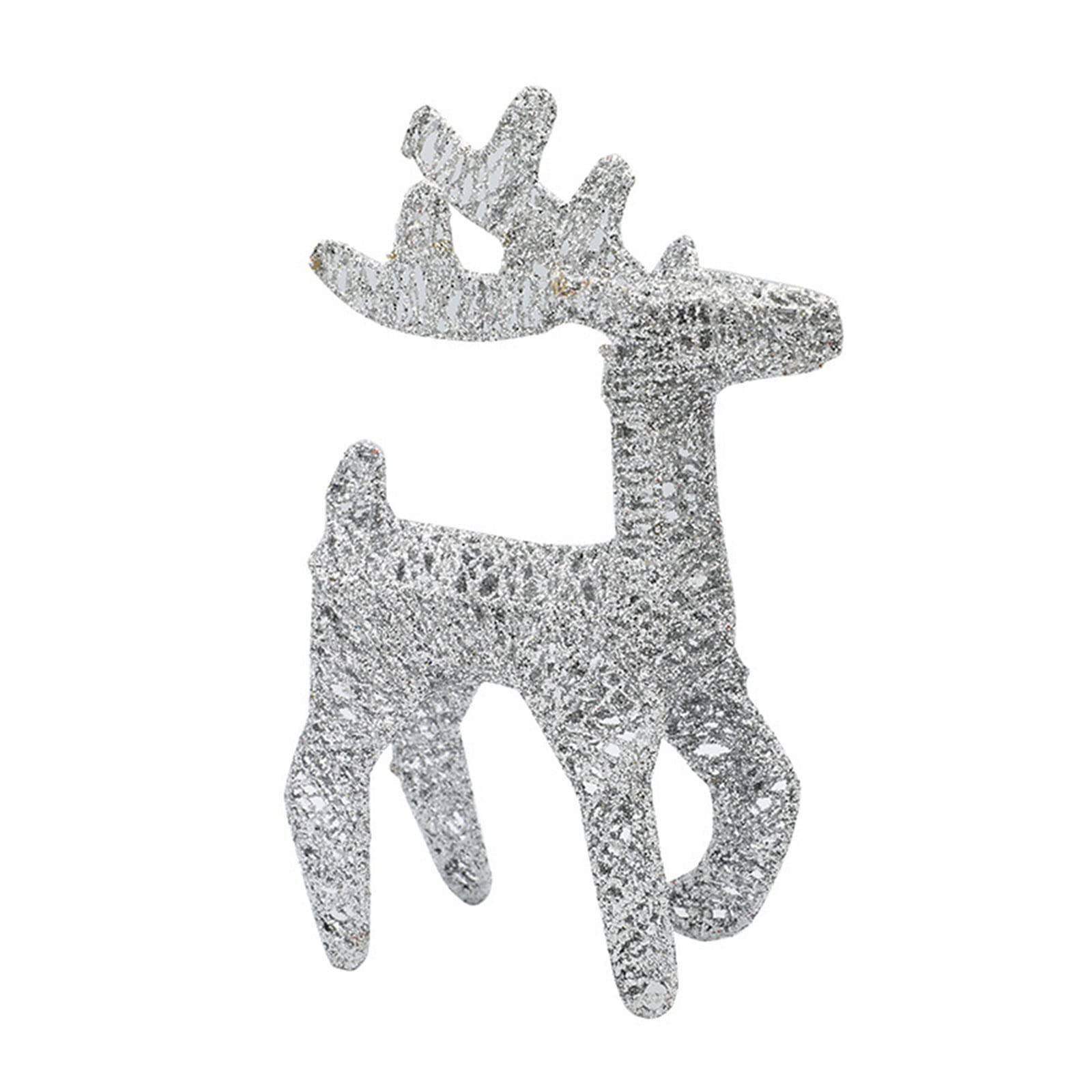 YWLUUOO Christmas Decoration Elk Iron Art Statue Metal Rattan Reindeer Ornament Tree Scene Decor Props for Outdoor Craft Metal Deer Decorations