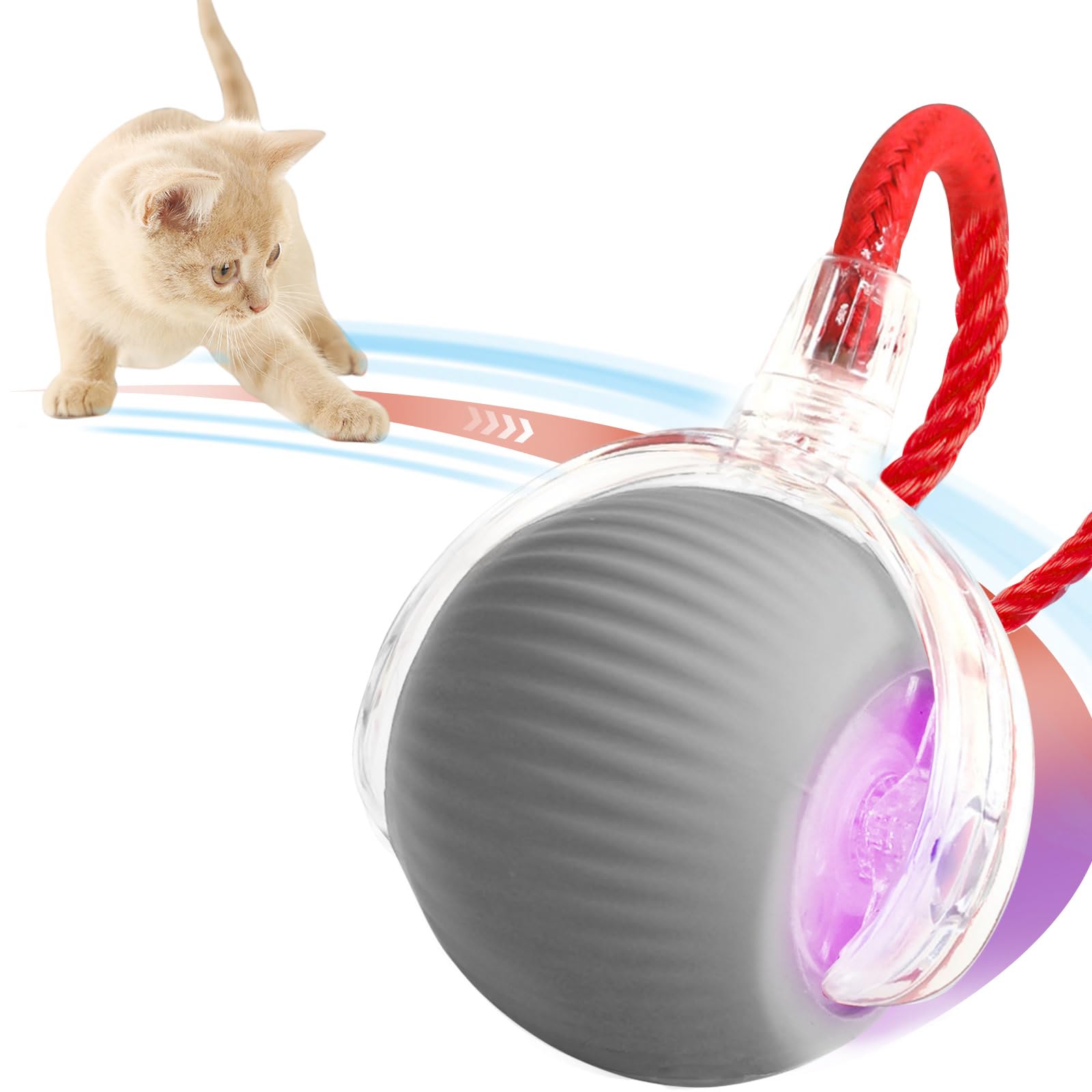 Xaoqin Smart Moving Cat Ball Toy, 360° Interactive Cat Toy for Indoor Cats Upgraded Automatic Kitten & Adult Cat Toys