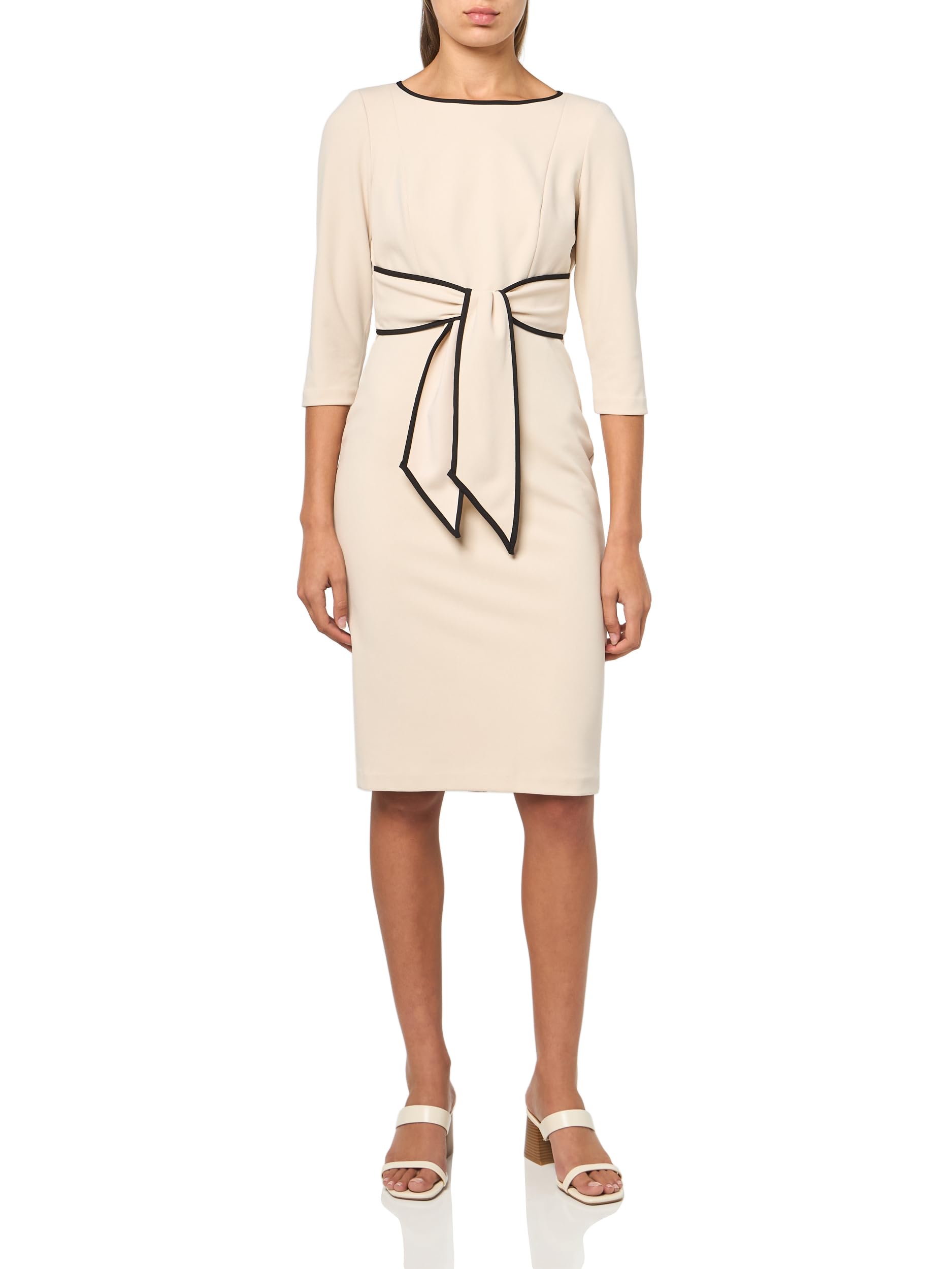 Adrianna Papell Womens Tipped Crepe Tie Dress