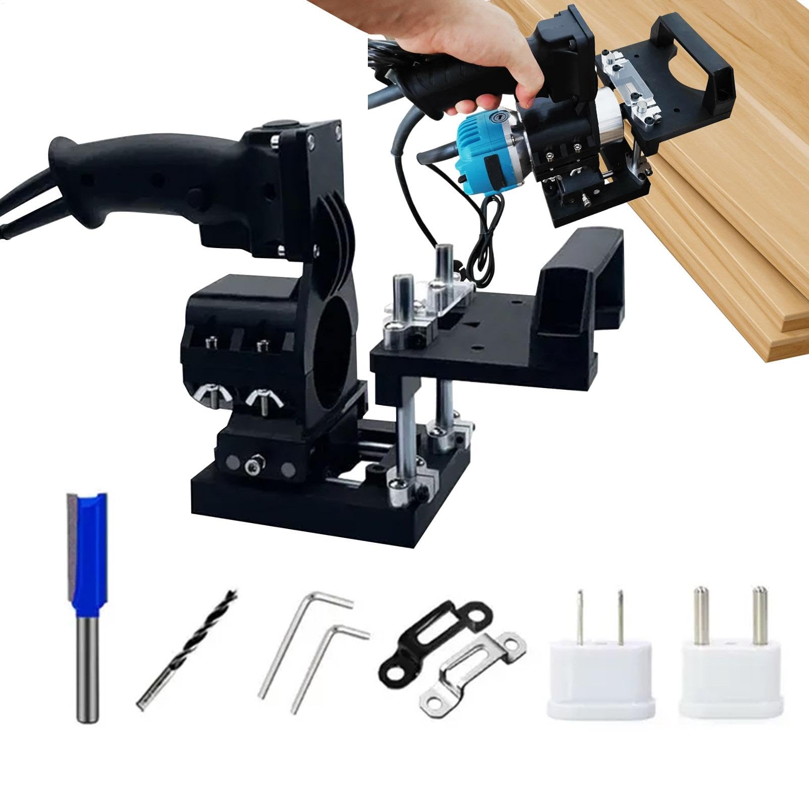 Herramientas para mortaja y espiga Herramienta fresadora ajustable en | Soporte Para Plantilla De Máquina Ranuradora para Trabajos de Carpintería de Muebles de Madera