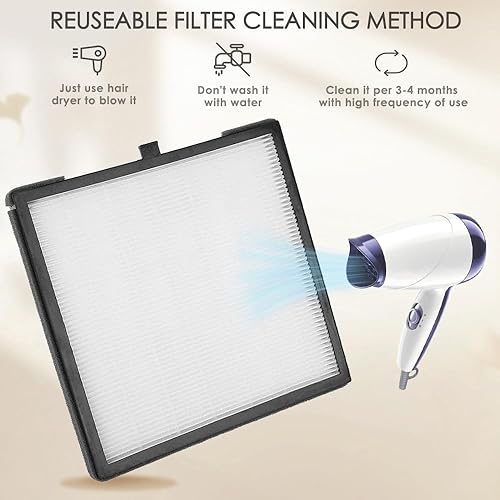 Miniatura 6 de CoFashion Colector de polvo de uñas para eliminar el polvo de uñas, colector de polvo acrílico de uñas, potente colector de plumero de uñas, filtro