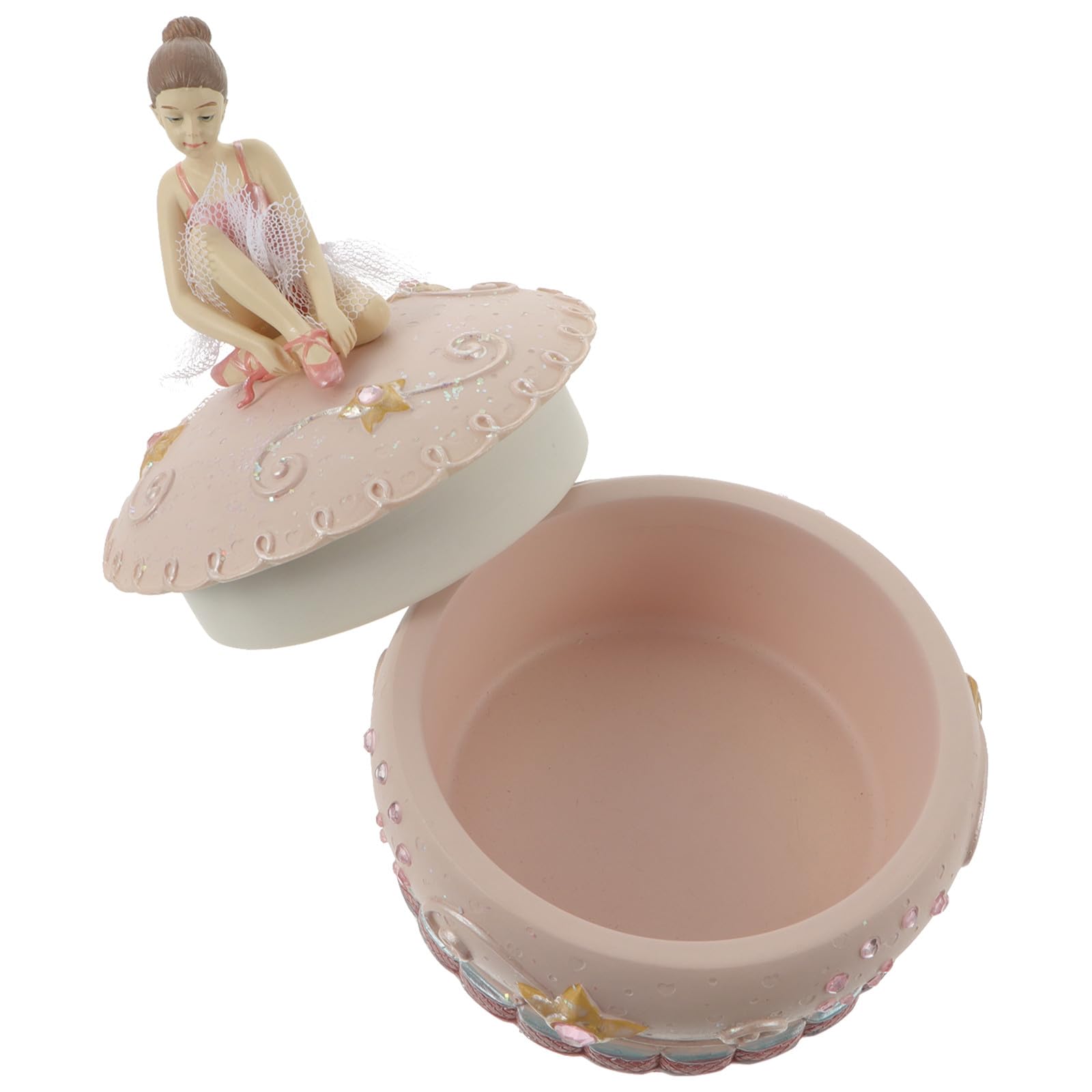 Cabilock Caja Musical de Bailarina Adorno para Hogar Almacenamiento para Joyas para Niñas Estilo Danza Rosa