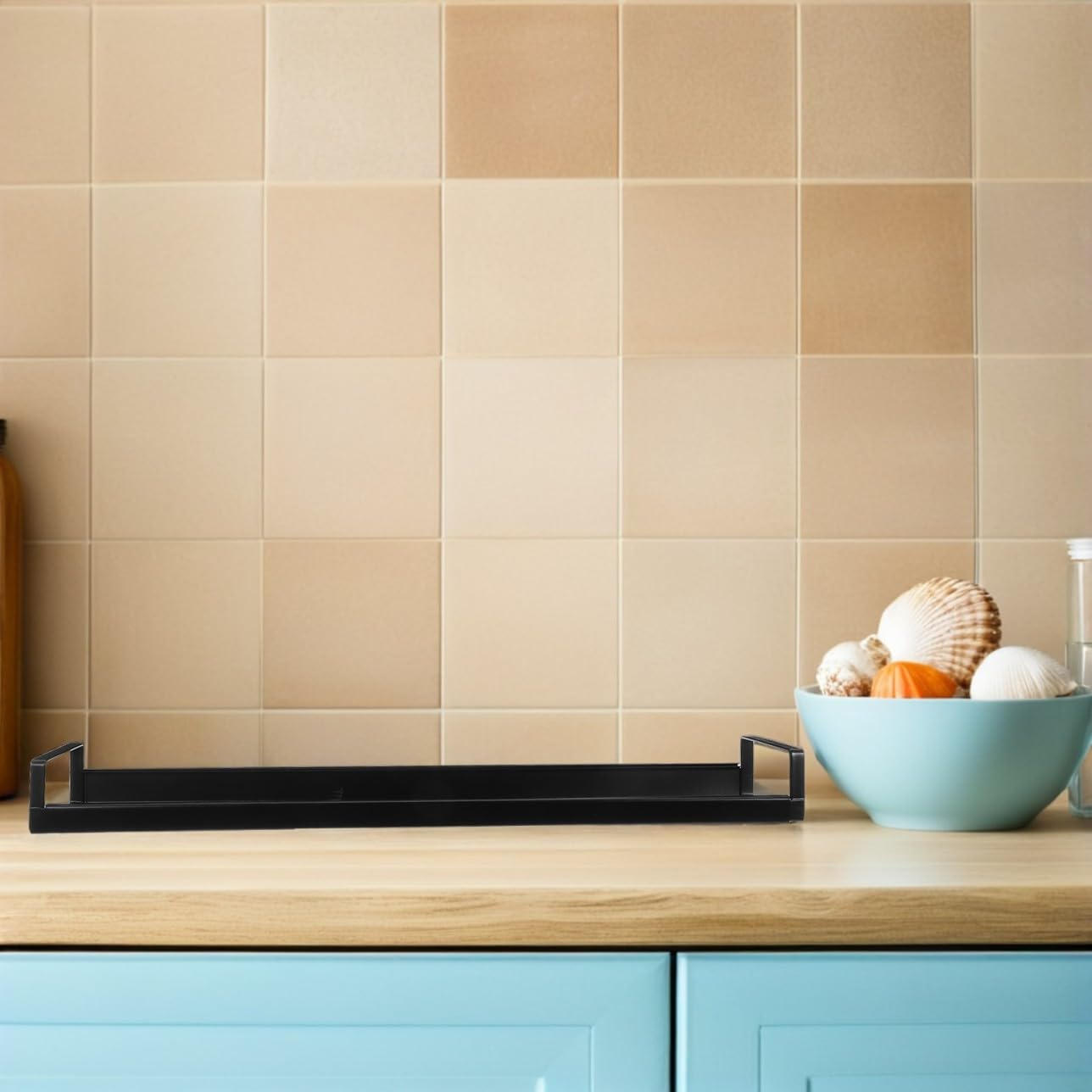 Estante para Especias de Hierro y Paneles Desmontables Diseño Ajustable Negro para Optimizar Espacio de Cocina Cocina Estufa