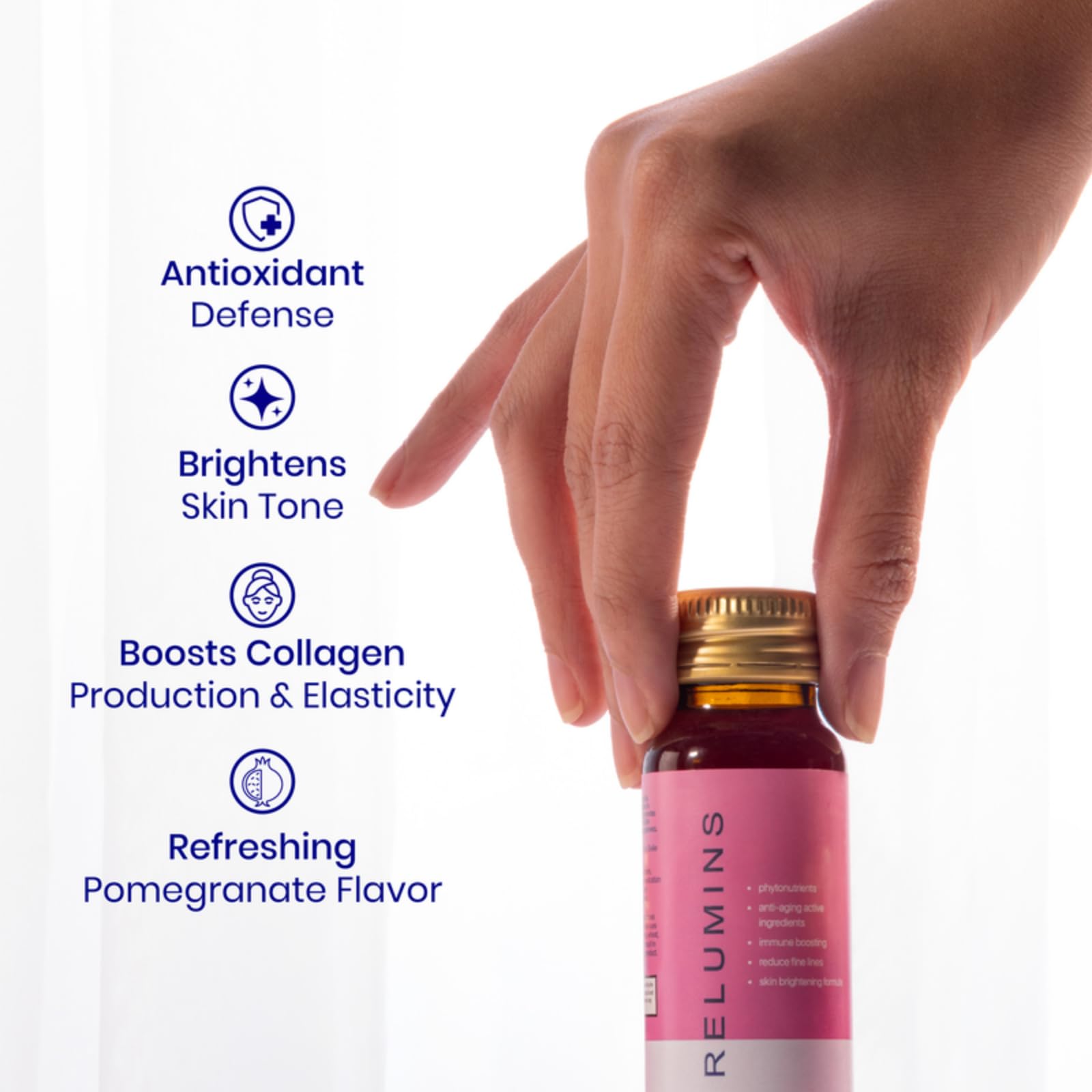 Relumins Beauty Glutathione Drink- Helps Reduce Visibility of Dark Spots, Brightens and Firms Skin, Boosts Skin Collagen Content, Increases Skin Moisture
