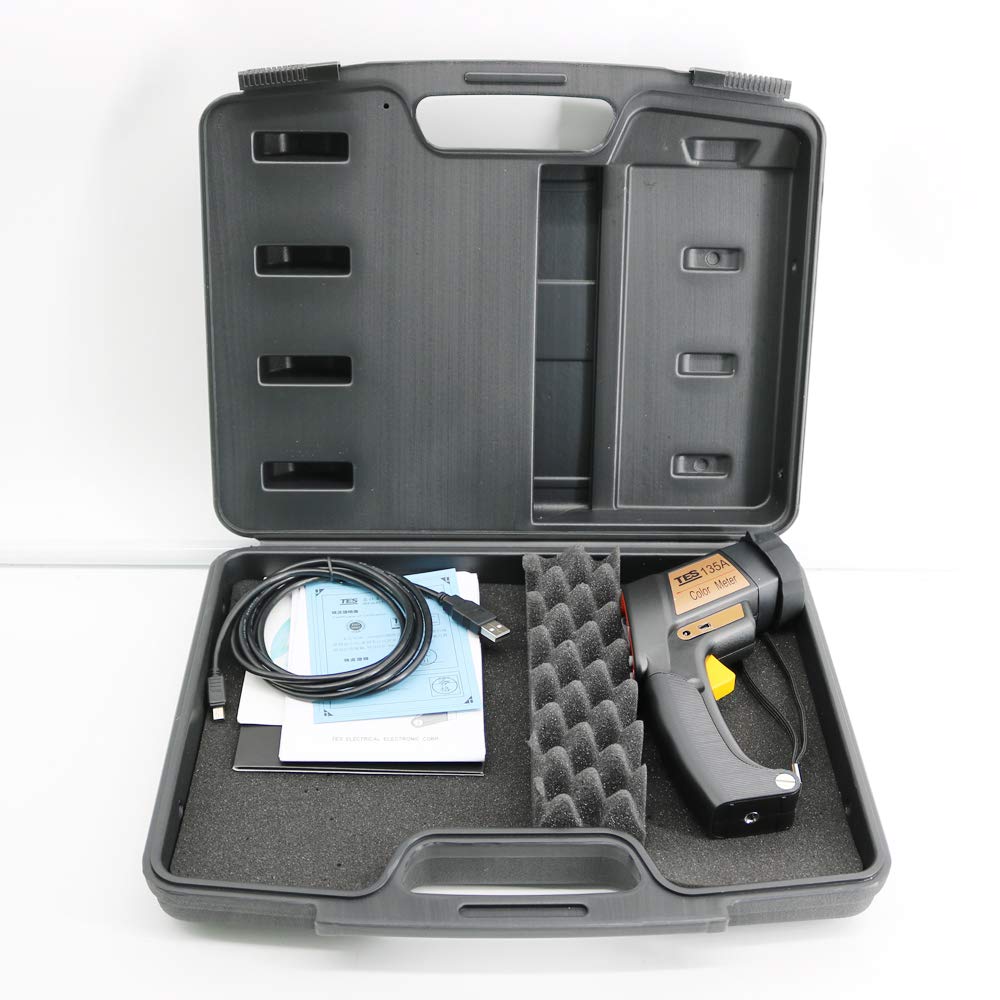 Graigar TES-135A Color Meter Portable Color Difference Meter (LCD Display) Colorimeter with USB Datalogger