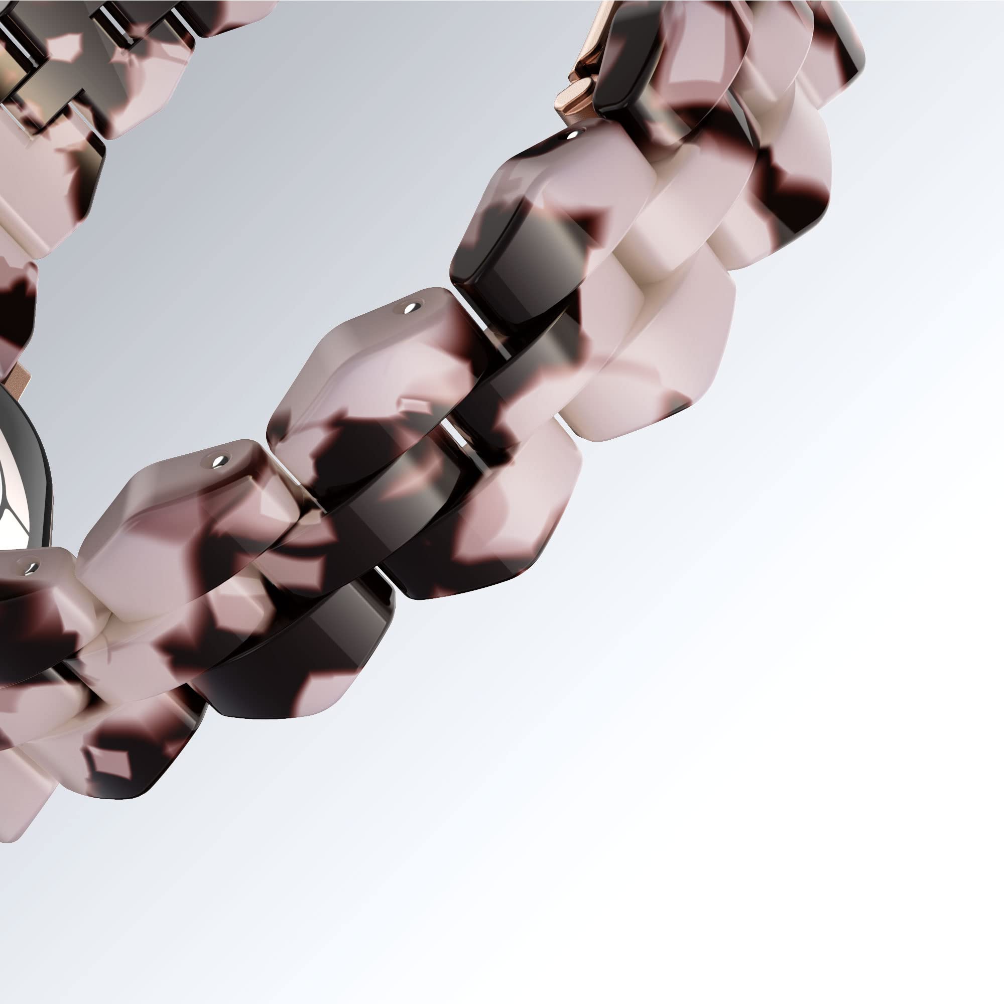 BAIHUIAM Compatible with Galaxy Watch 6/5 Band 40mm 44mm/6 Classic 47mm 43mm Samsung Galaxy Watch 5 Band Pro 45mm, Slim 20mm Resin Band for Galaxy Watch 4 Band Classic 42mm 46mm, Ivory Tortoise